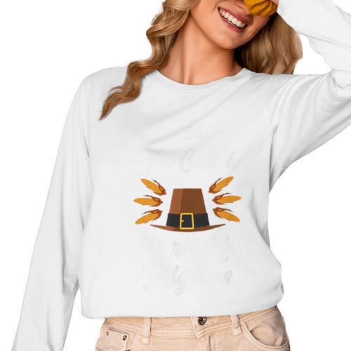 I Teach The Cutest Pre-K Pilgrims Thanksgiving Teacher Item Women Long Sleeve T-Shirt - teacherstshirts.com