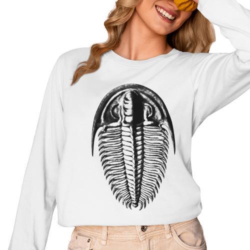 Trilobite Fossil Geology Teacher Student Geologist Women Long Sleeve T-Shirt - teacherstshirts.com AU