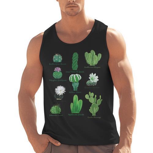 10 Types Of Cactus Succulent Teacher Chart Cactus Lover Tee Men Tank Top - teacherstshirts.com