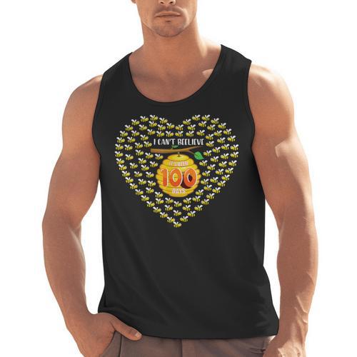 100 Days Of School Bee Hive Tree Hearts Teachers Student Kid Men Tank Top - teacherstshirts.com CA