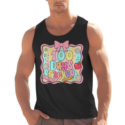 100 Days Of School Preppy 100th Day Of School Teacher Kids Men Tank Top - teacherstshirts.com UK
