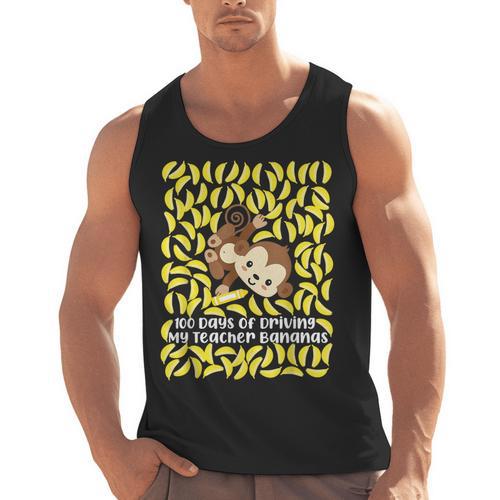 100th Day Of School Teacher Monkey Pun Banana For Men Women Girls Kids Men Tank Top - teacherstshirts.com UK