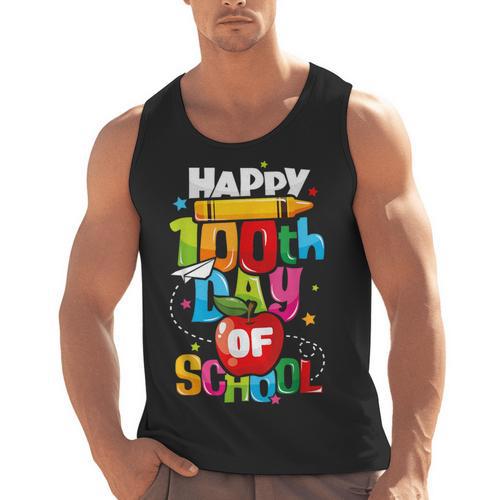 100th Day Of School Teachers Kids Child Happy 100 Days Men Tank Top - teacherstshirts.com UK