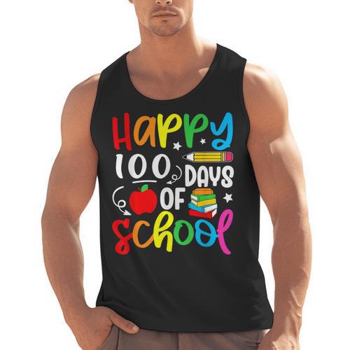 100th Day Of School Teachers Kids Girls Child Happy 100 Days Men Tank Top - teacherstshirts.com UK