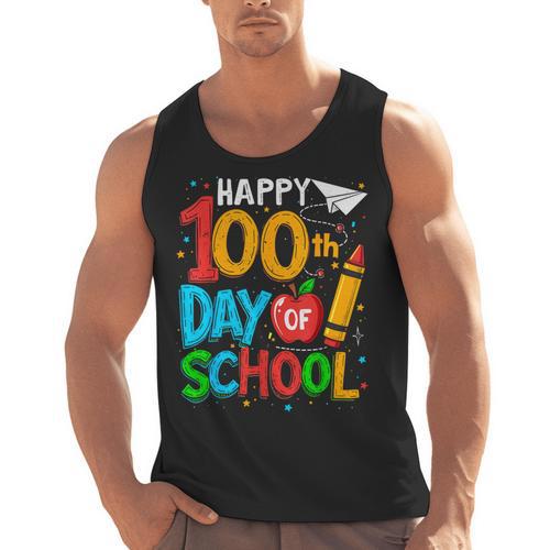 100th Day Of School Teachers Kids Happy 100 Days Men Tank Top - teacherstshirts.com UK