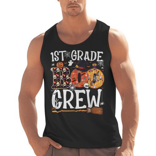 1st Grade Boo Crew Cute Ghost Halloween Teacher Kids Men Tank Top - teacherstshirts.com CA
