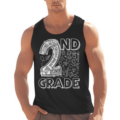 2nd Grade Typography Team 2nd Grade Teacher Back To School Men Tank Top - teacherstshirts.com AU