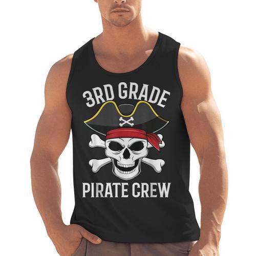 3rd Grade Pirate Crew Halloween Costume Student Teacher Men Tank Top - teacherstshirts.com UK