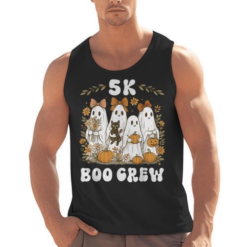 5K Boo Crew Halloween Teacher K5 Floral Ghost Trick Or Teach Men Tank Top - teacherstshirts.com AU
