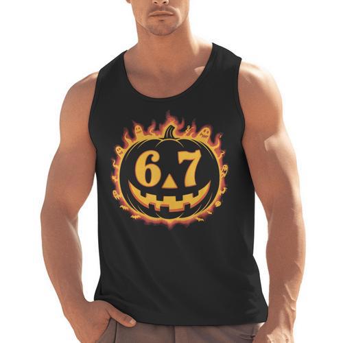 6 7 Meme Halloween Pumpkin Costume For Student Teacher Men Tank Top - teacherstshirts.com AU