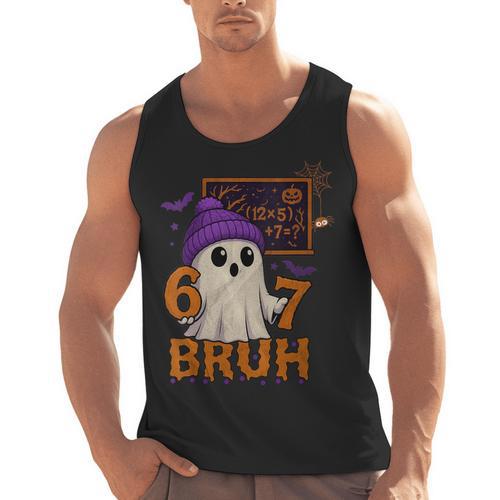 67 Teacher Halloween Ghost Six Seven Meme Math Equation Bruh Men Tank Top - teacherstshirts.com