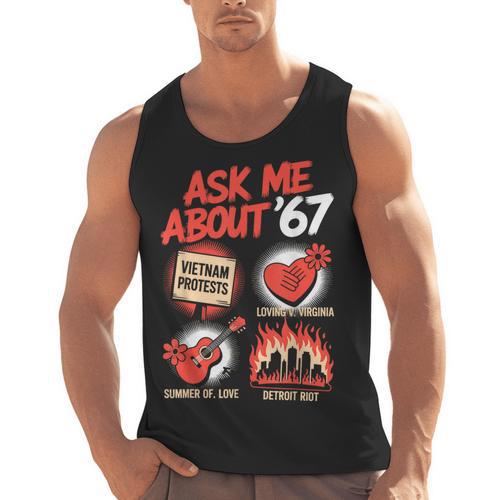 67 History Teacher Teacher 6 7 Overuse '67 Men Tank Top - teacherstshirts.com AU