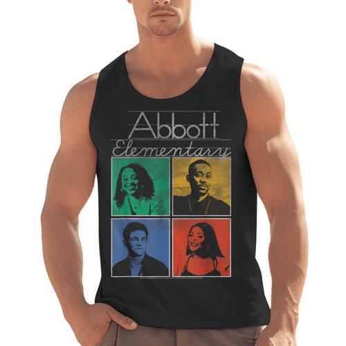 Abbott Elementary Colorful Pop Art Teachers TV Show Men Tank Top - teacherstshirts.com