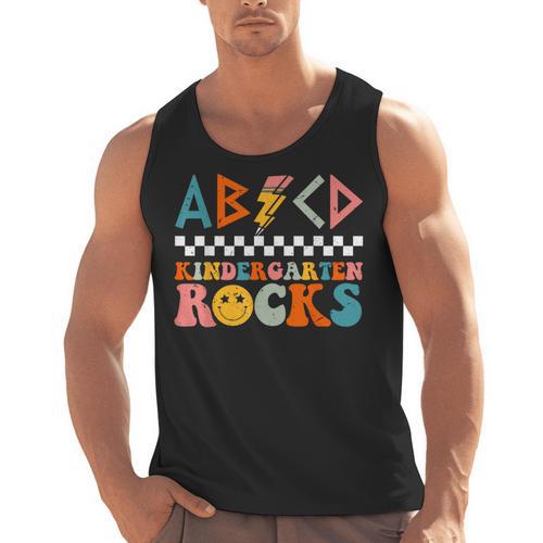 ABCD Kindergarten Rocks Back To School Teacher Kindergarten Men Tank Top - teacherstshirts.com UK