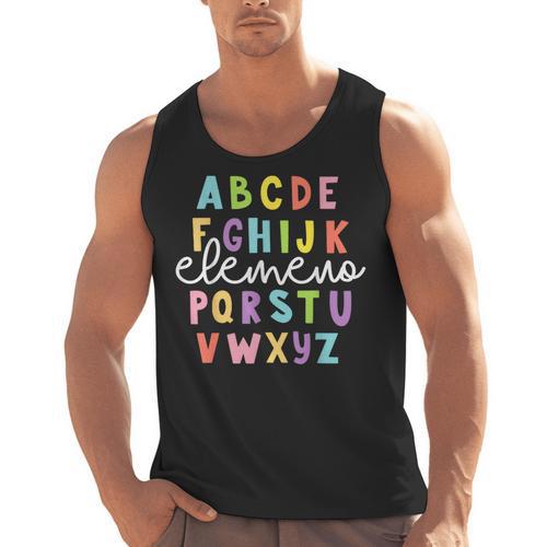 Alphabet ABC Elemeno Teacher Student Back To School Men Tank Top - teacherstshirts.com AU