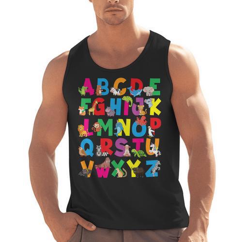 Alphabet Animals ABCs Zoo Kids Boys Girls Teacher Men Tank Top - teacherstshirts.com