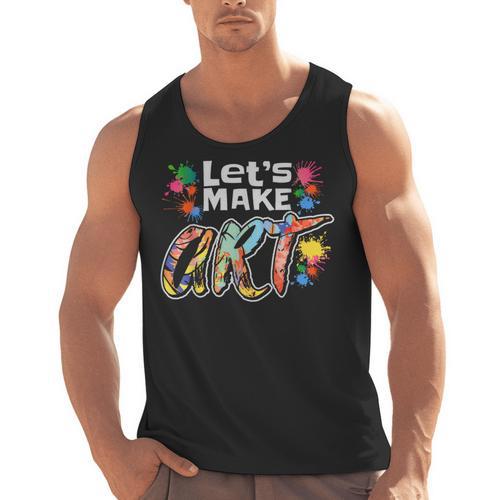 Lets Make Art Colerful Artists Painter Art Teacher Men Women Girls Kids Men Tank Top - teacherstshirts.com AU