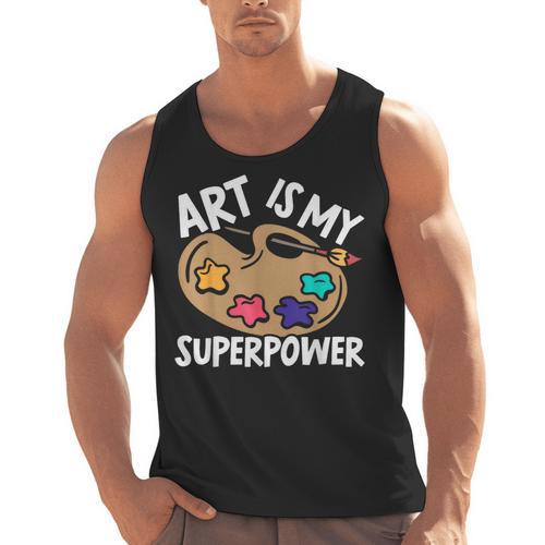 Art Is My Superpower Art Teacher Artist Painter Painting Men Tank Top - teacherstshirts.com CA