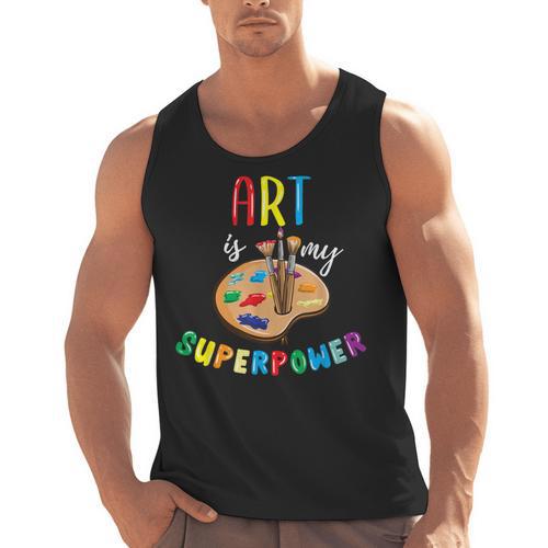 Art Is My Superpower Art Teacher Men Tank Top - teacherstshirts.com DE