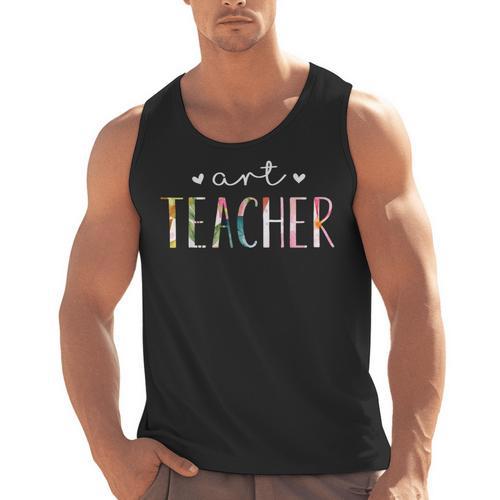 Art Teacher Cute Floral Men Tank Top - teacherstshirts.com DE