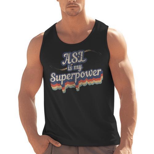 ASL Is My Superpower ASL Teacher Shirt T-Shirt Men Tank Top - teacherstshirts.com AU