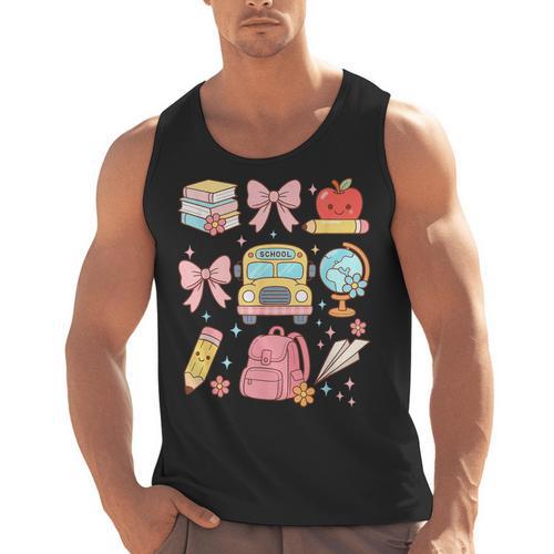 Back To School Coquette Teacher Women Girl Kindergarten PreK Men Tank Top - teacherstshirts.com CA