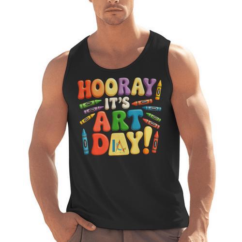 Back To School Hooray It's Art Day Art Teacher Artist Men Tank Top - teacherstshirts.com AU