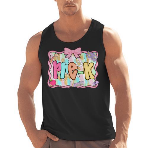 Back To School Pre-K Preppy Teacher Girl Men Tank Top - teacherstshirts.com UK