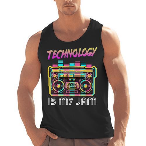 Back To School Retro Technology Is My Jam 80's Teacher Men Tank Top - teacherstshirts.com UK