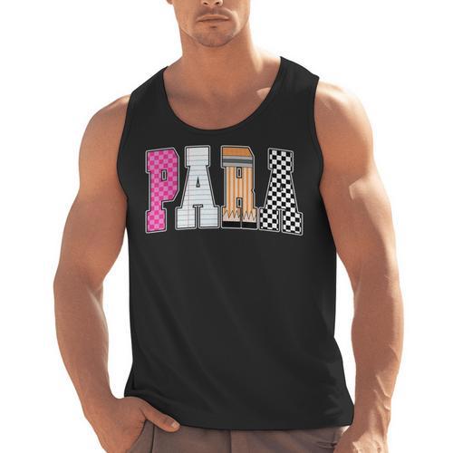 Back To School Teacher Para Preppy Checkered Para Life Men Tank Top - teacherstshirts.com DE