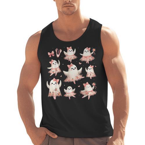 Ballet Ghost Ballet Dancer Spooky Dance Teacher Halloween Men Tank Top - teacherstshirts.com AU