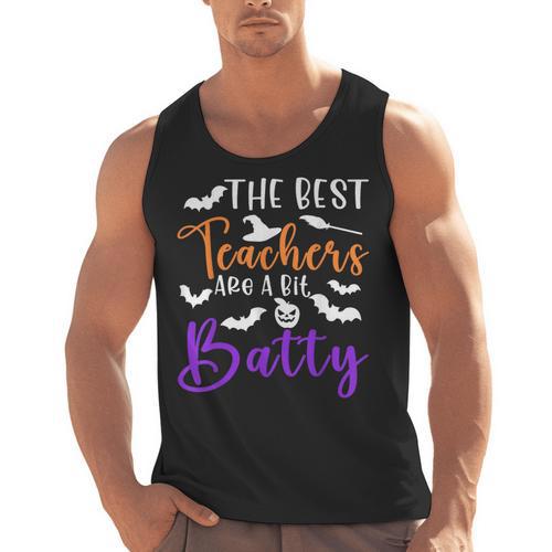 The Best Teachers Are A Bit Batty Teacher Bat Halloween Men Tank Top - teacherstshirts.com AU