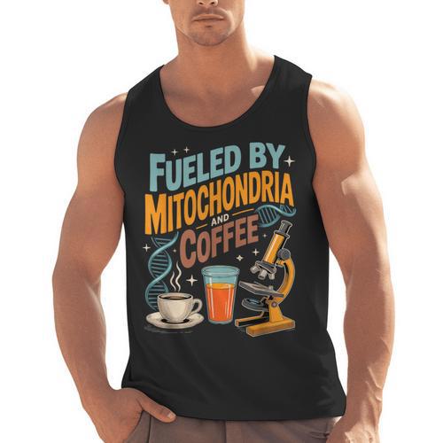 Biology Teacher Science Fueled By Mitochondria Coffee Men Tank Top - teacherstshirts.com