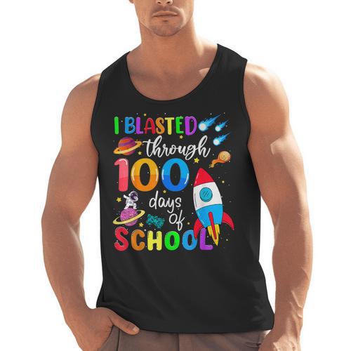 I Blasted Through 100 Days Of School 100th Day Teacher Kids Men Tank Top - teacherstshirts.com