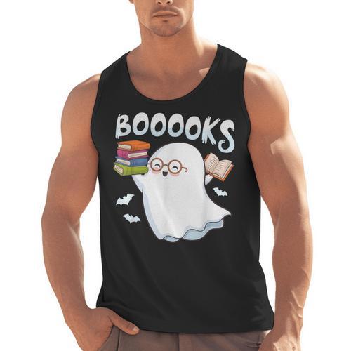 Books Halloween Librarian Teacher Reader Reading Book Lover Men Tank Top - teacherstshirts.com DE