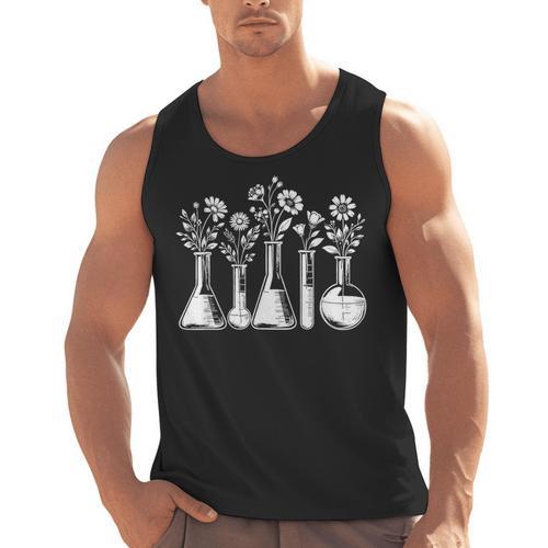 Botanical Beaker Science Teacher Floral Chemistry Lab Week Men Tank Top - teacherstshirts.com UK