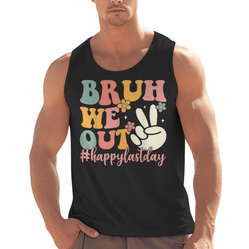 Bruh We Out Teacher Retro Last Day Of School Boys Girls Kids Men Tank Top - teacherstshirts.com AU