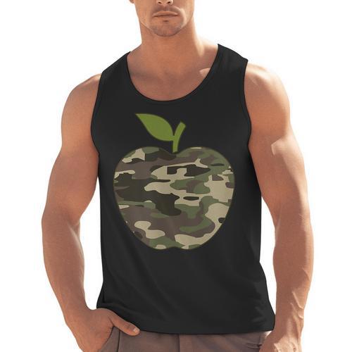 Camo Apple Camouflage Clothing School Student Camo Teacher Men Women Kids Men Tank Top - teacherstshirts.com CA