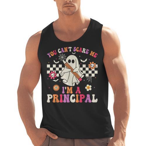 You Can't Scare Me I'm a Principal Halloween Teacher Men Tank Top - teacherstshirts.com UK