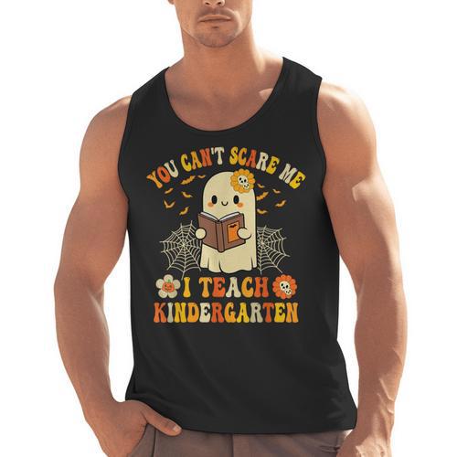 You Can't Scare Me I Teach Kindergarten Halloween Teacher Men Tank Top - teacherstshirts.com