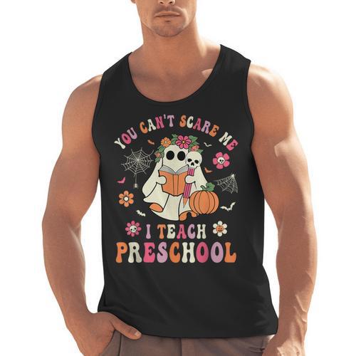You Can't Scare Me I Teach Preschool Teacher Team Halloween Men Tank Top - teacherstshirts.com UK