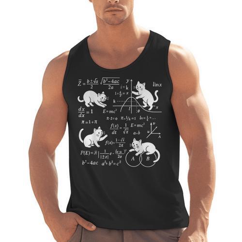 Cats And Math Lover Cat Lover Science Teacher Student Men Tank Top - teacherstshirts.com UK