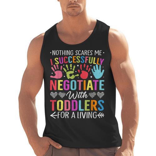 Childcare Teacher Negotiate With Toddlers Daycare Provider Men Women Girls Kids Men Tank Top - teacherstshirts.com DE