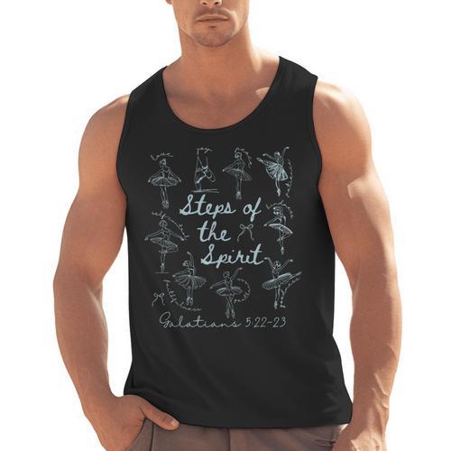 Christian Steps Of Spirit Bible Verse Ballet Dancer Teacher Men Tank Top - teacherstshirts.com AU