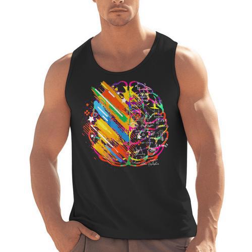 Colorful Brain Art Teacher Artist Painter Student Men Tank Top - teacherstshirts.com CA