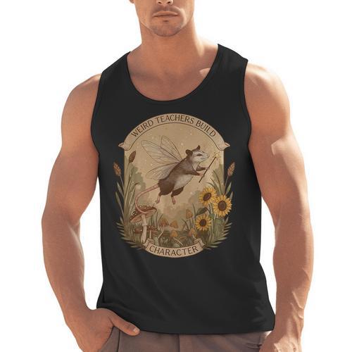 Cottagecore Fairy Opossum Weird Teachers Build Character Men Tank Top - teacherstshirts.com UK