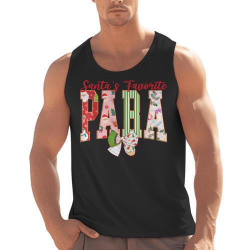 Cute Santas Favorite Para Christmas Paraprofessional Teacher Men Tank Top - teacherstshirts.com AU