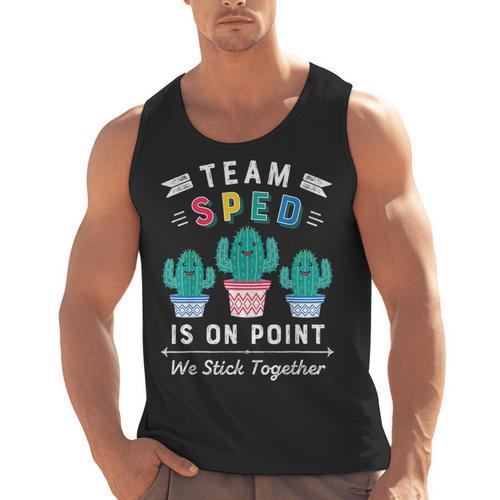 Cute SPED Teacher Special Education Cactus SPED Teacher Men Tank Top - teacherstshirts.com AU