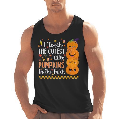 Cute Teacher Halloween For Women Men Teacher Pumpkin Men Tank Top - teacherstshirts.com AU