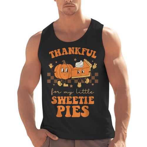 Cute Thanksgiving Teacher Thankful For My Sweetie Pies Mom Men Tank Top - teacherstshirts.com